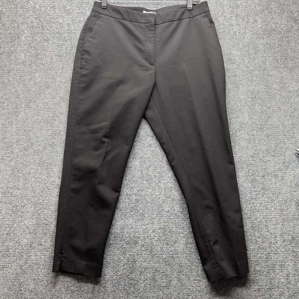 H&M Women Black‎ Dress Pants Size 10 Slim Career Stretch Ankle Trousers